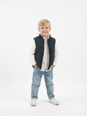 فيست مبطن كحلي أولادي – ملابس أطفال شتوية أنيقة 2025