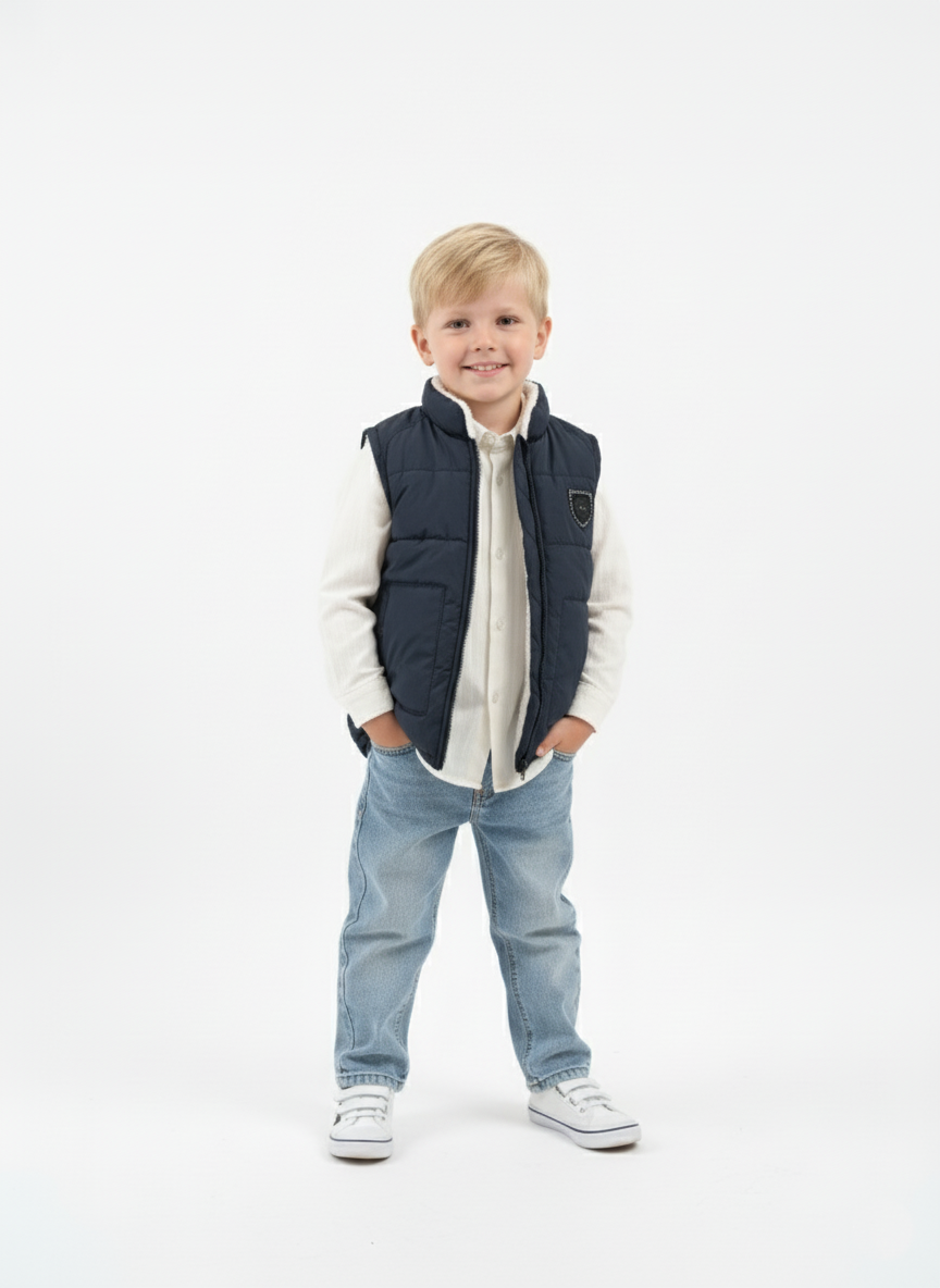 Elegant Padded Navy Vest | فيست أولادي