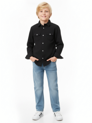 Boys Classic Black Shirt | قميص أولادي
