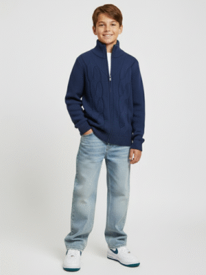 Boys Classic Knit Cardigan | جاكيت تريكو