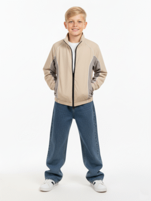 جاكيت وتر بروف أولادي بيج ورمادي – ملابس أطفال شتوي رياضي