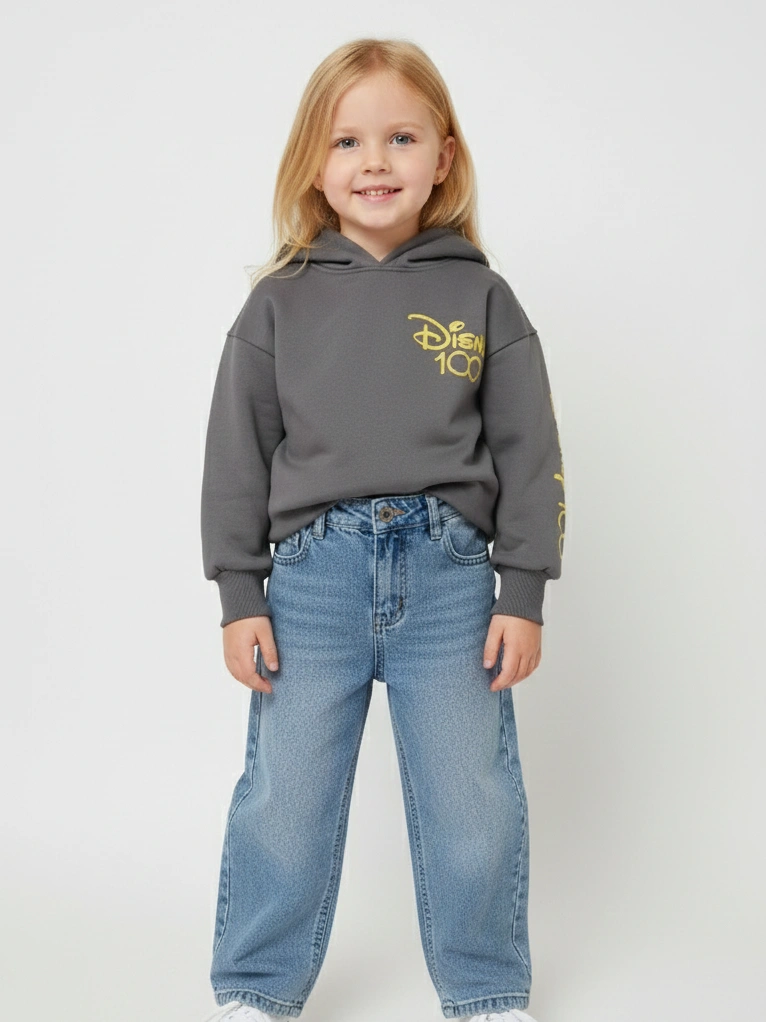 Girls Disney 100 Hoodie Charcoal Fleece | ملابس أطفال