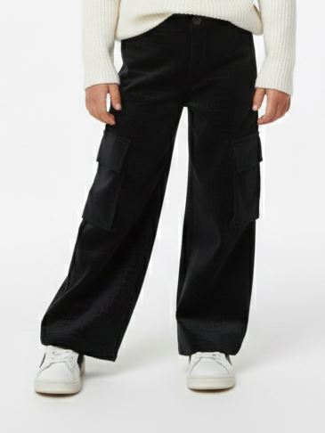 Girls Corduroy Cargo Pants Black | بنطلون كارجو - الصورة 2