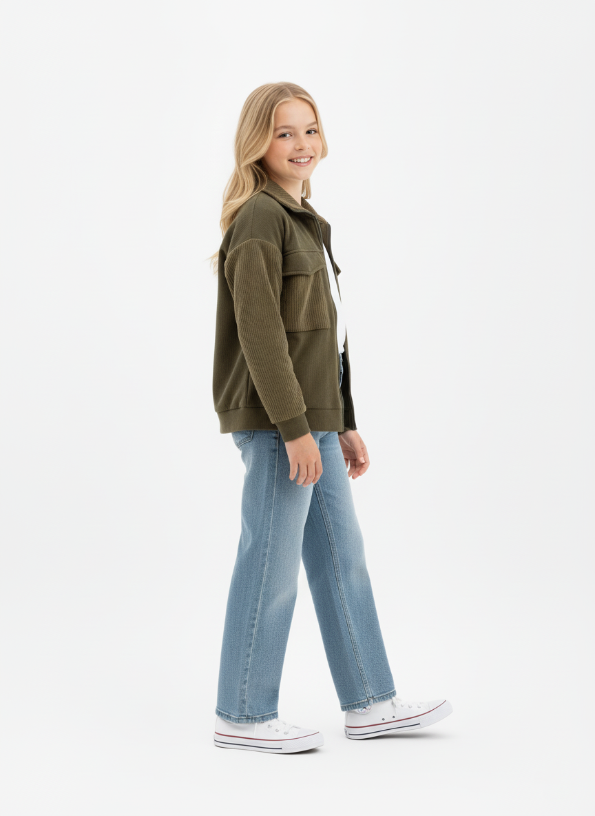 Girls Corduroy Cargo Jacket | جاكيت بناتي - الصورة 3
