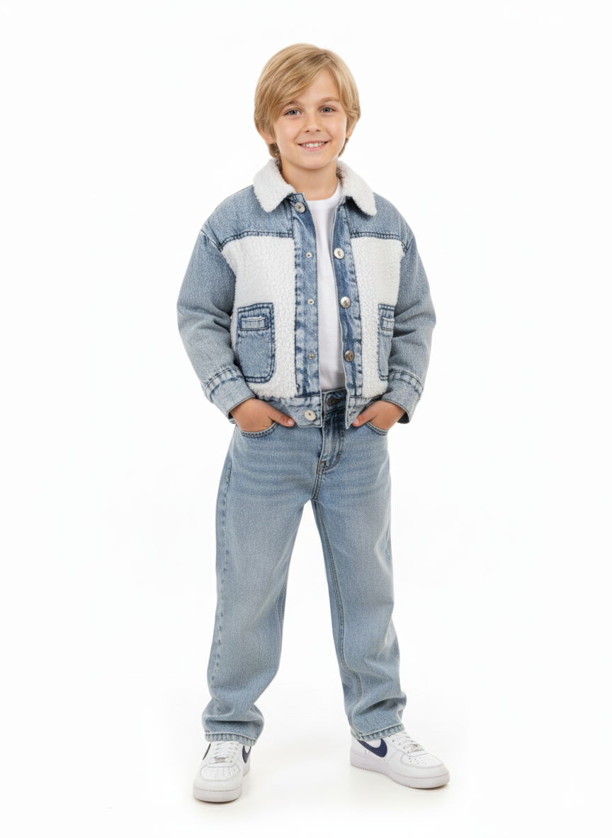 Denim Sherpa Jacket for Boys | جاكيت أولادي