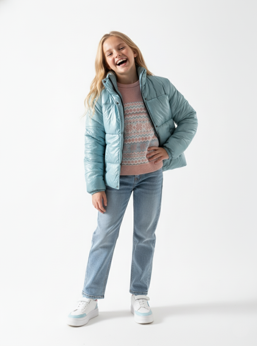 Girls Padded Puffer Jacket | جاكيت بناتي - الصورة 2