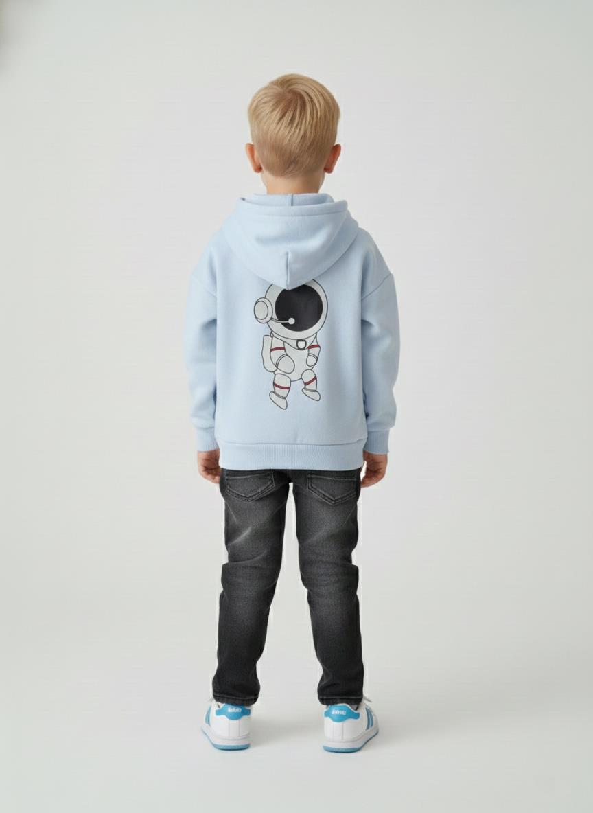 Boys Light Blue Hoodie | سويت شيرت أولادي - الصورة 3