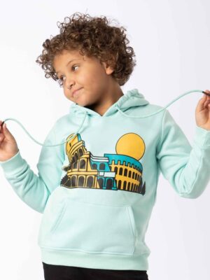 سويت شيرت أولادي مينت جرين طباعة الكولوسيوم – ملابس أطفال شتوي