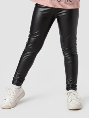 ليجن جلد أسود بناتي – ملابس أطفال شتوية خروج