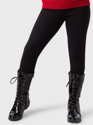 ليجن بناتي شتوي أسود سادة – ملابس أطفال أساسية