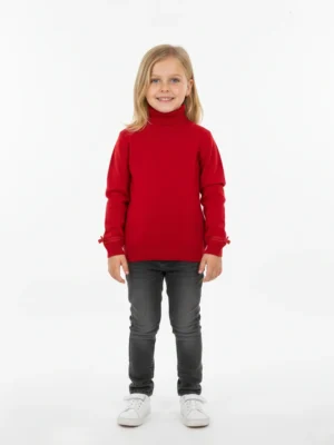 هاف كول بناتي أحمر – ملابس أطفال بنات خروج شتوي