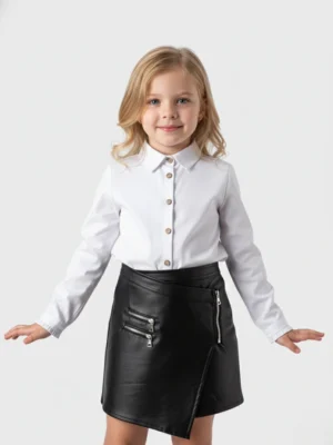 شميز أبيض بناتي - ملابس أطفال بنات خروج أنيقة