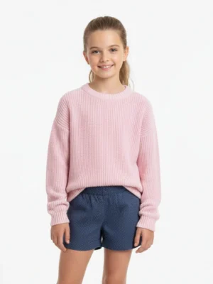 شورت شتوي كحلي بناتي – ملابس أطفال خروج أنيقة