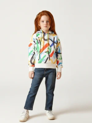 سويت شيرت بناتي خوخي طبعة دراجة و بالونات – سويت شيرت شتوي بناتي