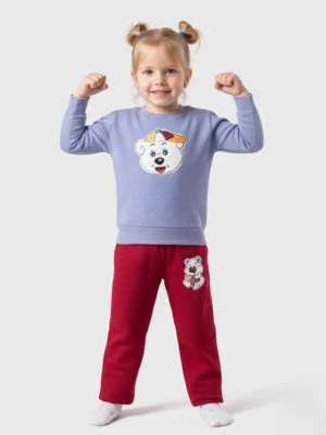 بيجامة شتوي بناتي موف ونبيتي – ملابس أطفال شتوية