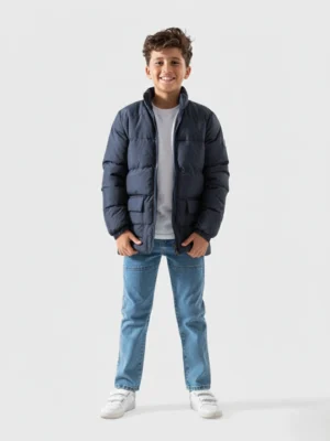 جاكيت مبطن كحلي أولادي – ملابس أطفال شتوي أنيق