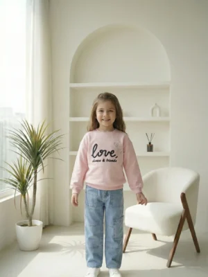 Fall Pink Sweatshirt for Girls | سويت شيرت