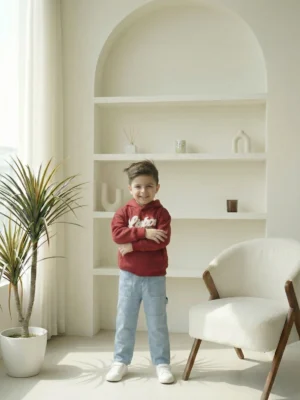 تصميم متميز من ملابس أطفال من نحن يركز على راحة المراهقين. السويت شيرت مصنوع من خامات قطنية معالجة ضد الوبرة. يوفر مظهراً لائقاً في الدروس والخروجات اليومية. قطعة عملية تدوم طويلاً بفضل جودة التصنيع الفائقة.