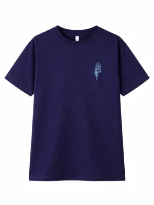 تيشيرت أوفر سايز بناتي كحلي مطبوع – ملابس أطفال صيفية