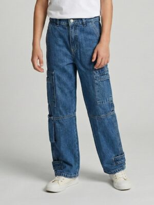 بنطلون جينز كارجو أولادي أزرق – ملابس أطفال ولادي ماركات