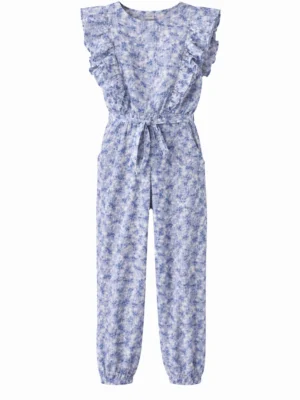 سلوبت بناتي مشجر أزرق – ملابس أطفال بنات خروج صيفي