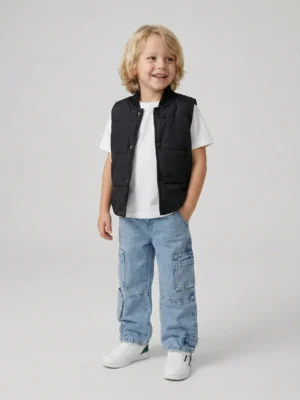 فيست مبطن أولادي أسود – ملابس أطفال شتوي كاجوال