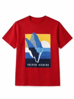 تيشيرت أحمر أولادي مطبوع – ملابس أطفال صيفية قطن