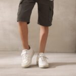 شورت كارجو أولادي زيتوني – ملابس أطفال صيفية كاجوال