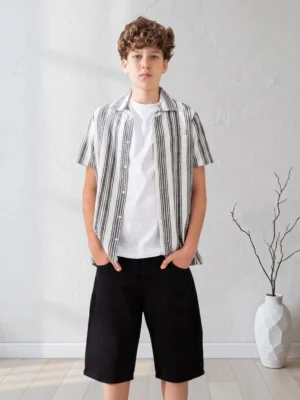 قميص أولادي بيج نصف كم قطن – ملابس أطفال صيفية