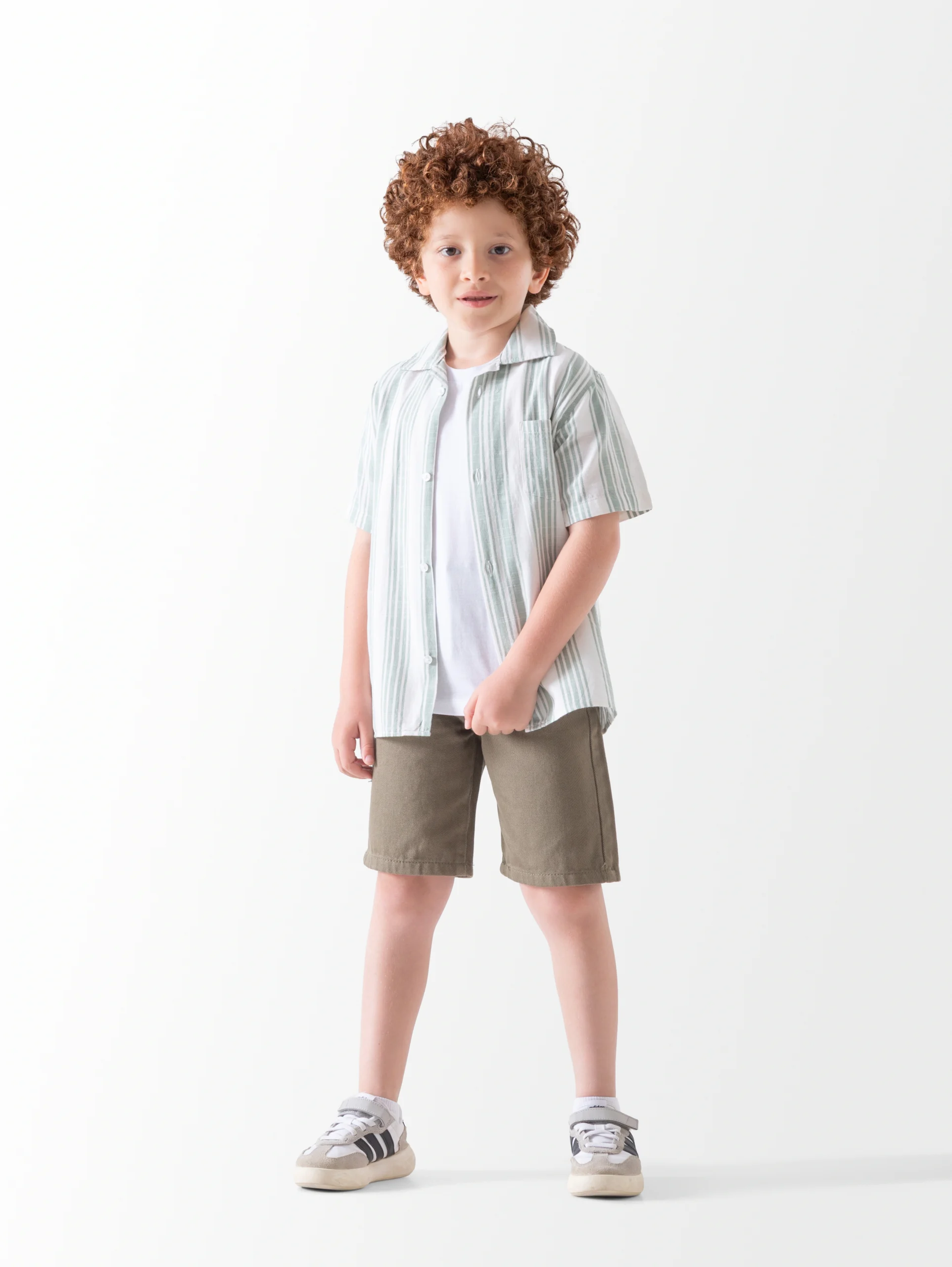 Green Striped Shirt for Boys | قميص أولادي