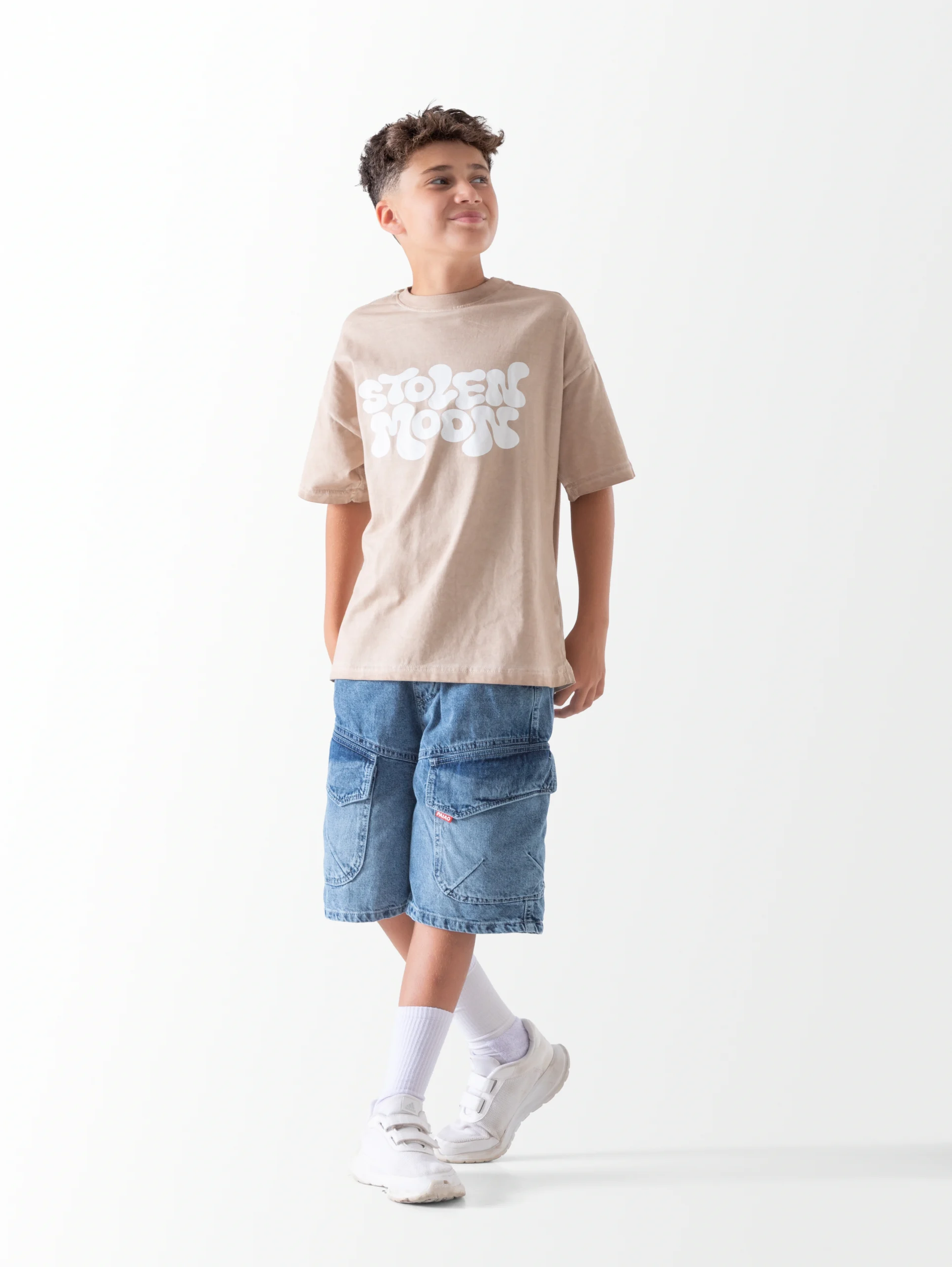 Shirt Boys Oversized Beige |  تيشيرت أولادي