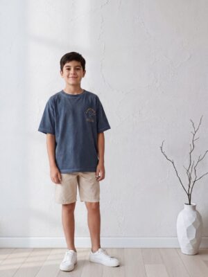 تيشيرت أوفر سايز أولادي رمادي جارفيلد – ملابس أطفال صيفية أنيقة