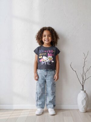 تيشيرت بناتي رمادي ديزي داك – ملابس أطفال صيفي خروج