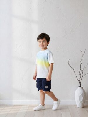 تيشيرت أومبريه ملون أولادي – ملابس أطفال صيفية خروج