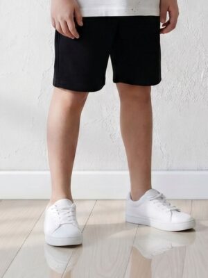 شورت أسود أولادي صيفي أساسي – ملابس أطفال خروج ماركة A&A