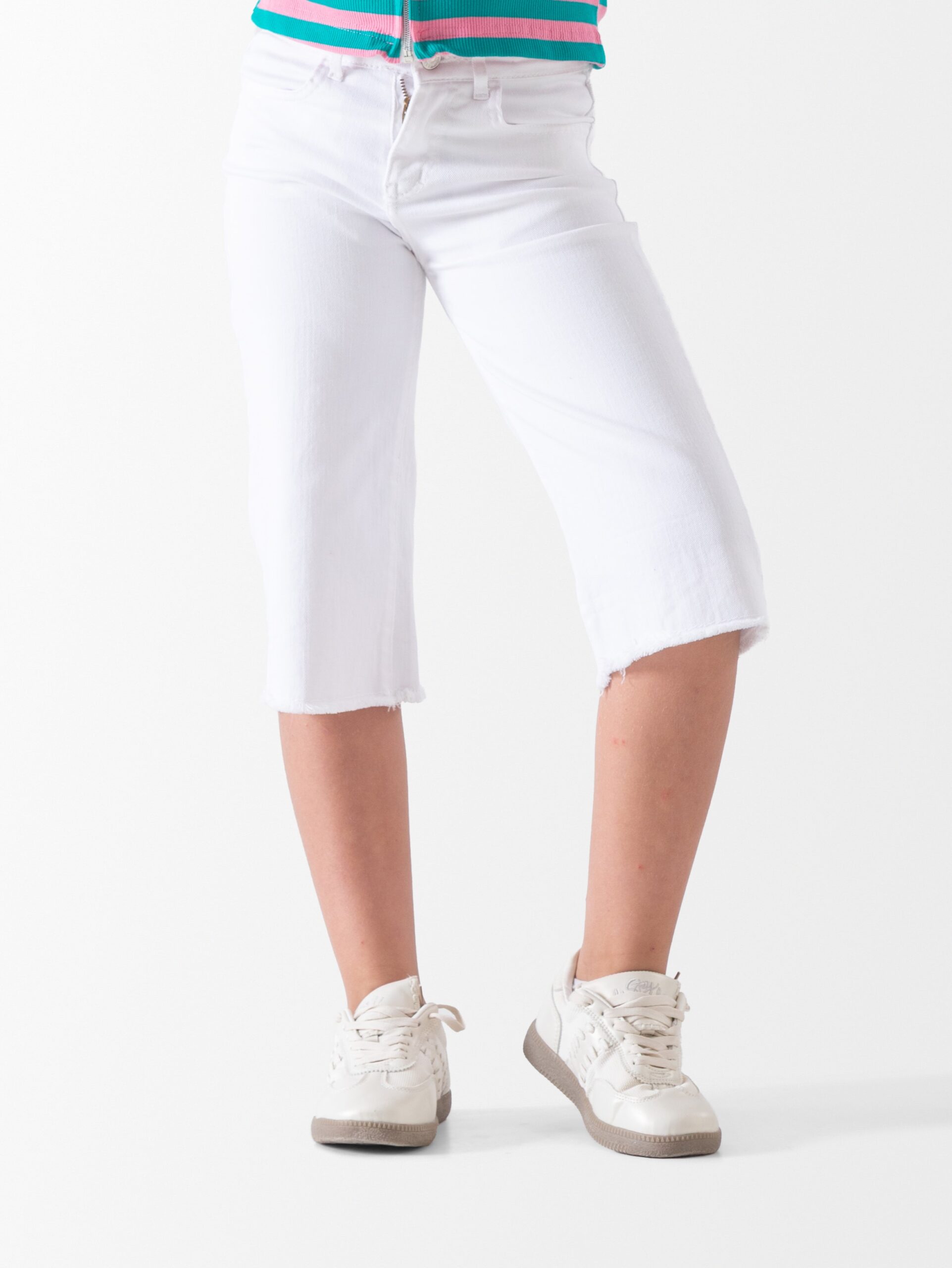 Girls White Wide Leg Jeans | بنطلون بناتي
