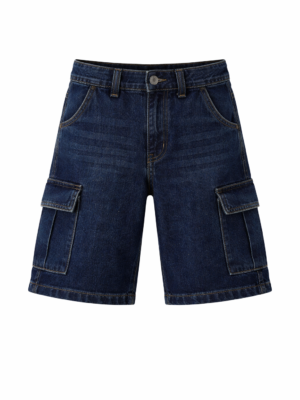 شورت جينز كارجو أولادي أزرق محير – ملابس أطفال صيفية راقية
