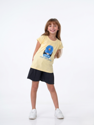 Yellow Girl Print Outfit for Girls | سوت بناتي