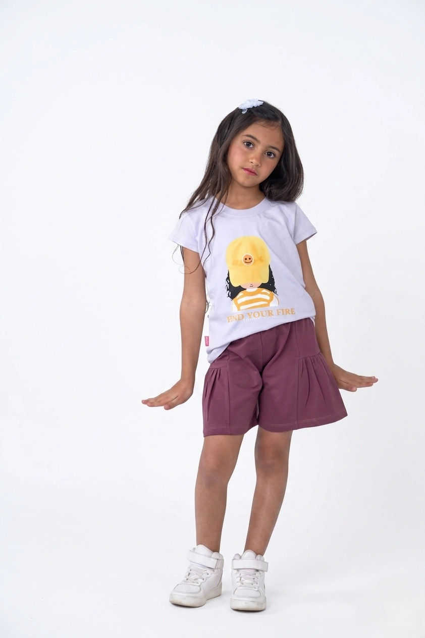 Girl T-shirt and Shorts Set | سوت بناتي
