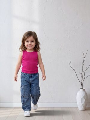 توب بناتي فوشيا صيفي – ملابس أطفال بنات خروج