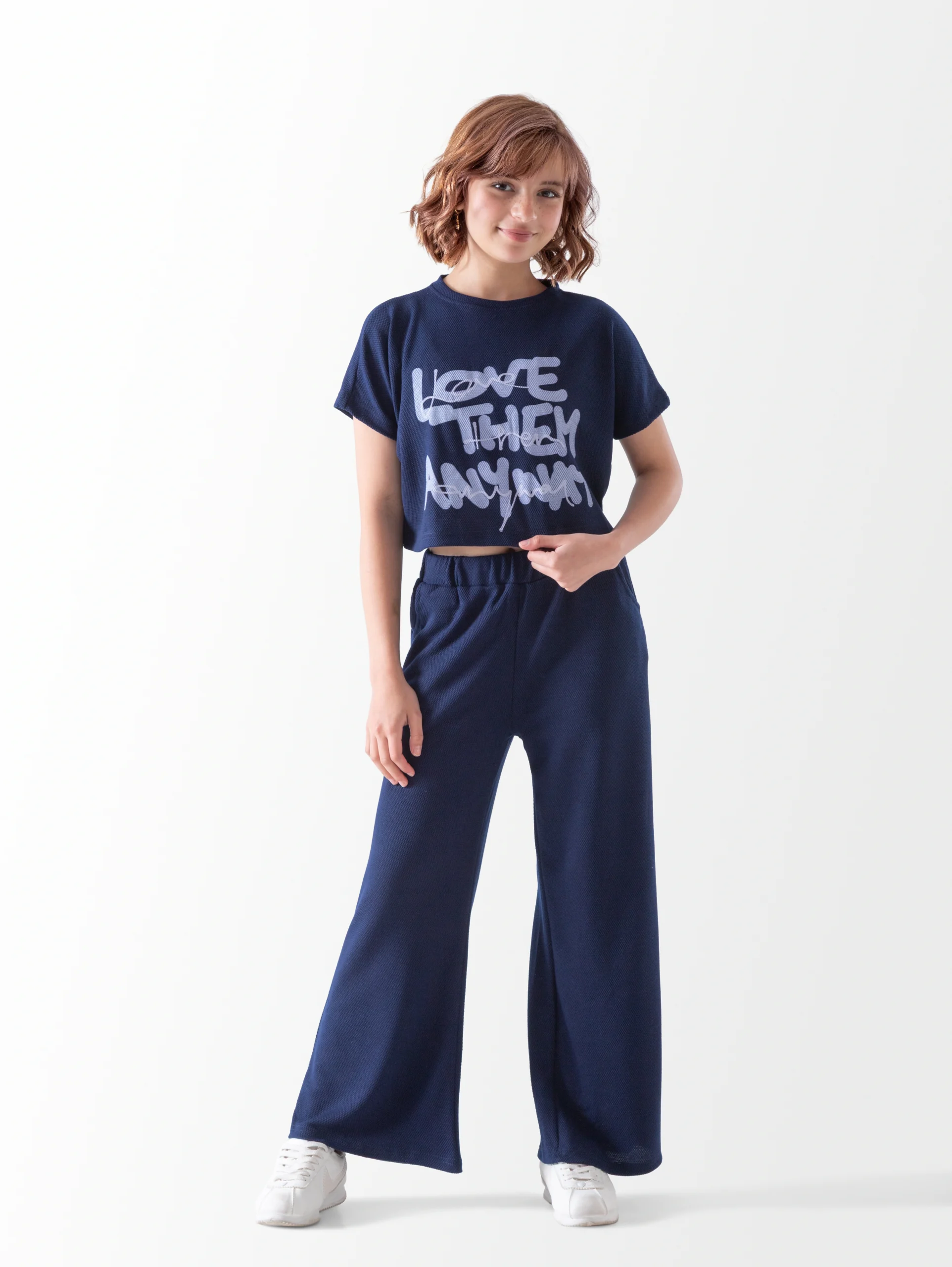 Girls Two Piece Navy Set | سوت بناتي