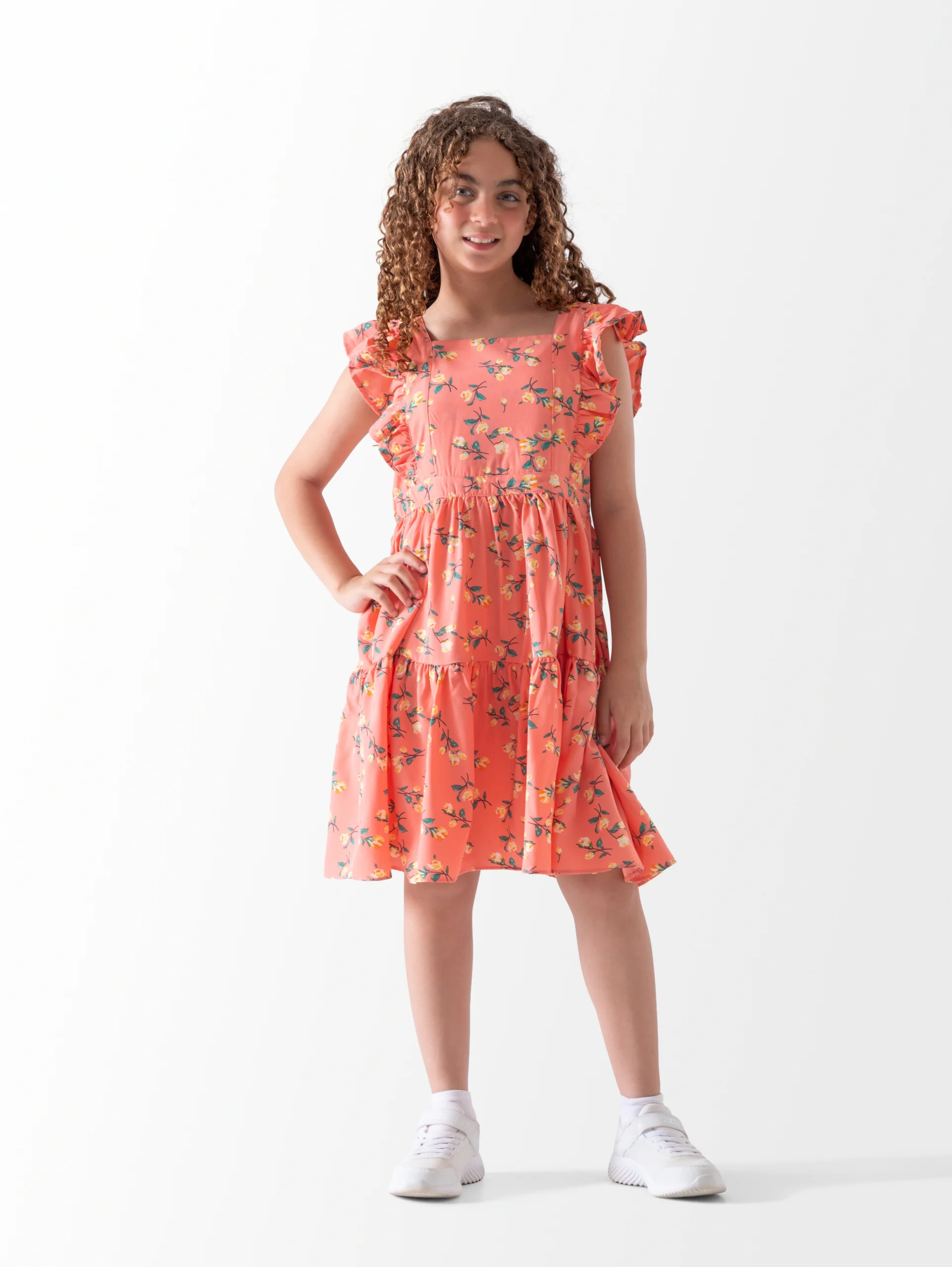 Girls Floral Ruffle Dress | فستان بناتي