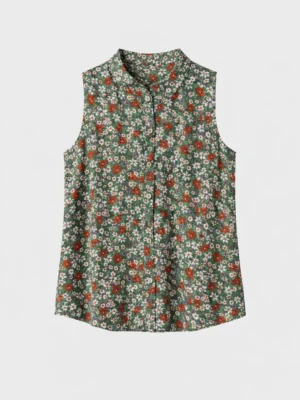 بلوزة بنات مشجرة خضراء – ملابس أطفال صيفي أنيقة