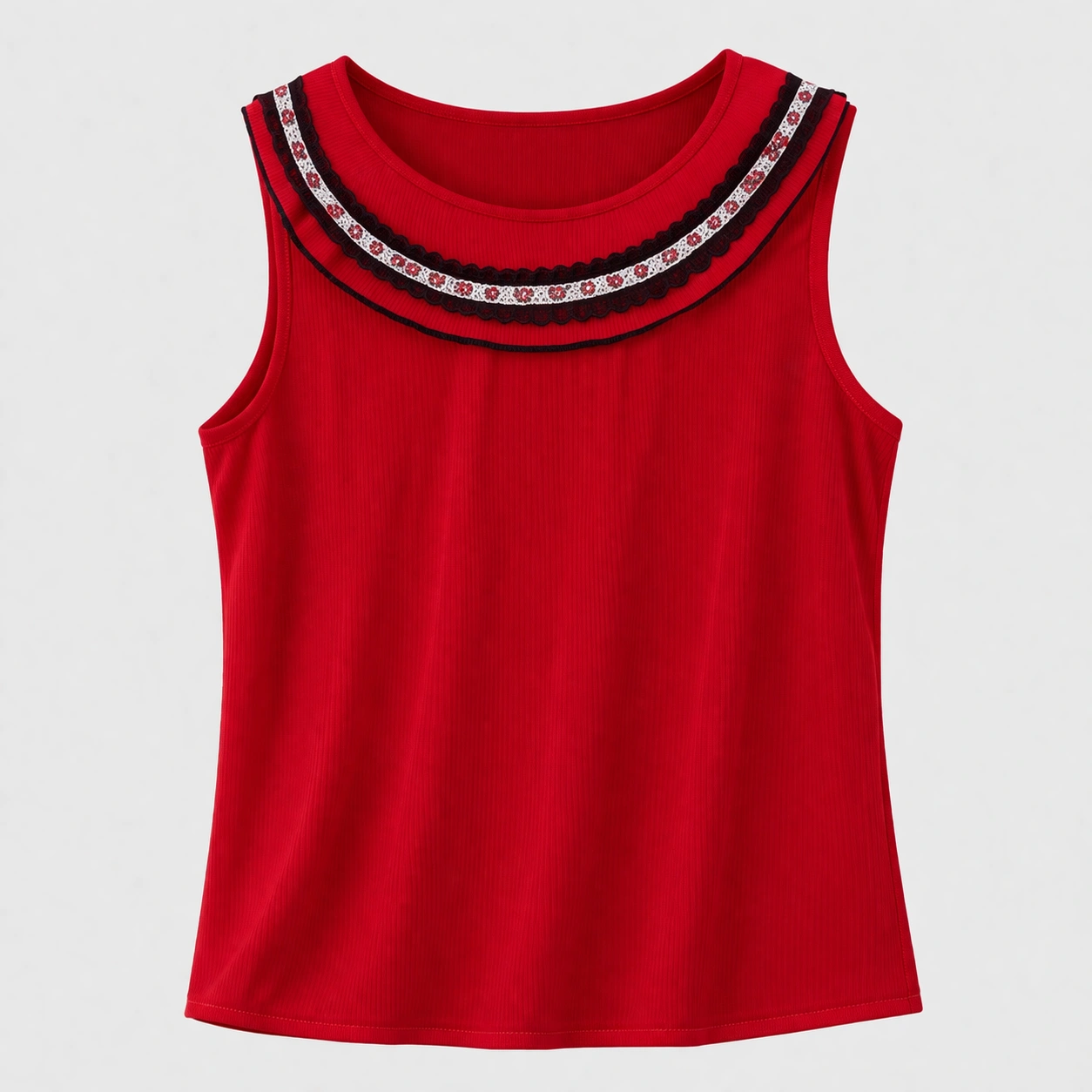 بلوزة صيفي بناتي أحمر كات - ملابس أطفال بنات خروج صيفي