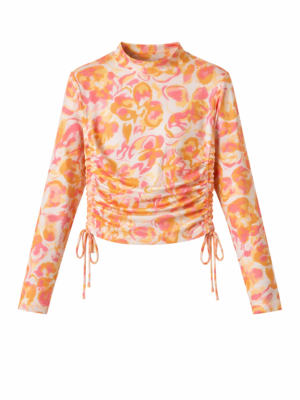 بلوزة بناتي بيبى مشجرة برتقالي – ملابس أطفال صيفي أنيق