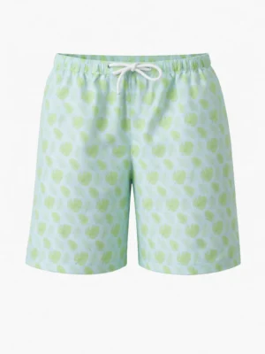 مايوه أولادي مينت جرين بنقشة أوراق شجر – ملابس أطفال صيفي