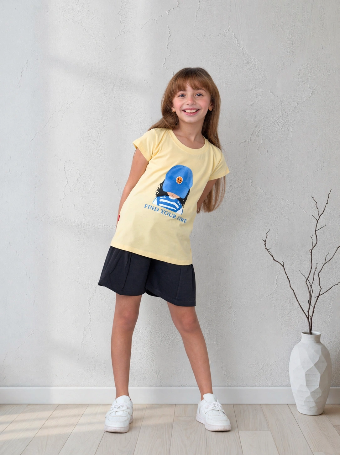 Yellow Girl Print Outfit for Girls | سوت بناتي
