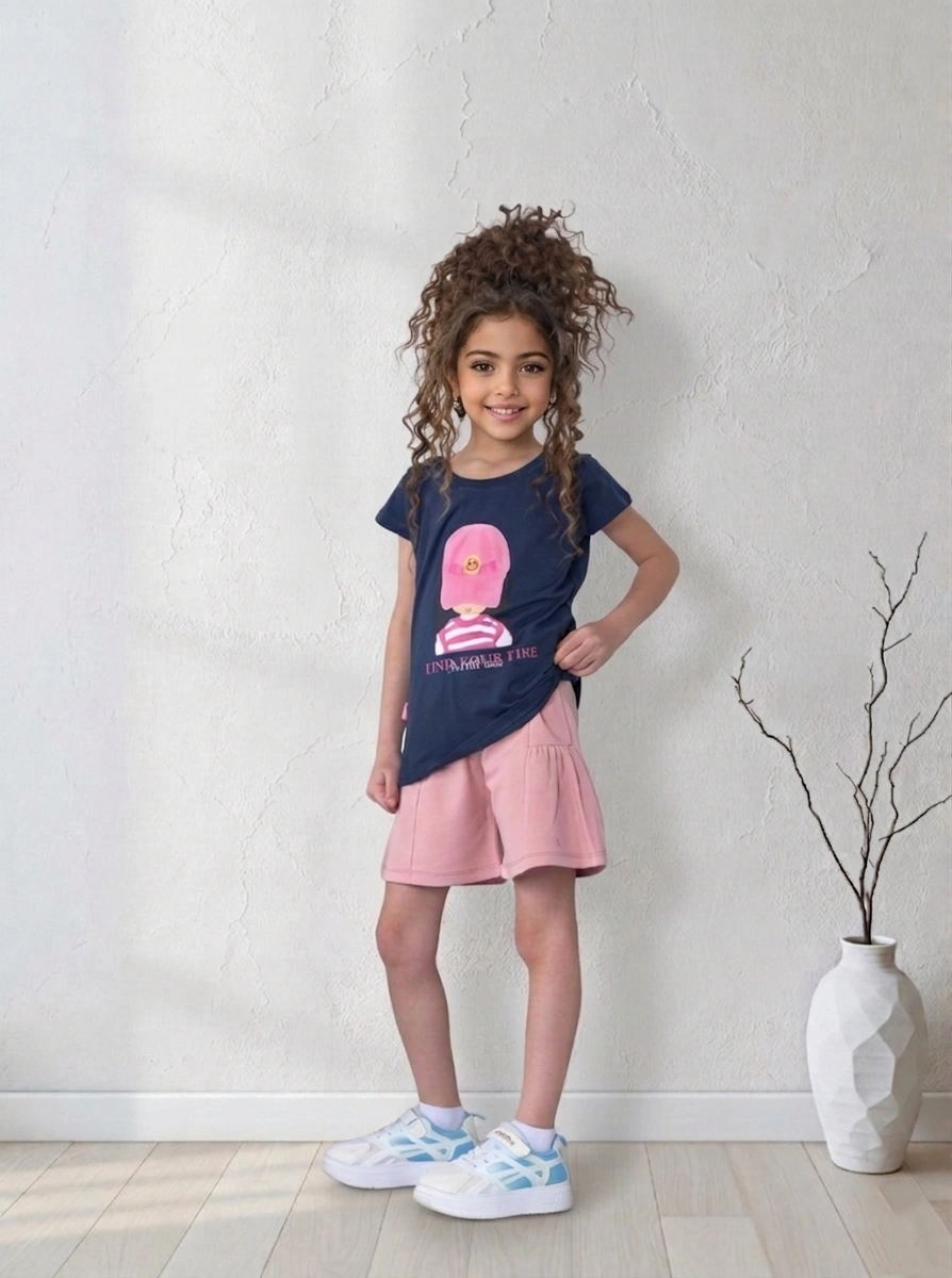 Navy Girl Graphic Set | سوت بناتي