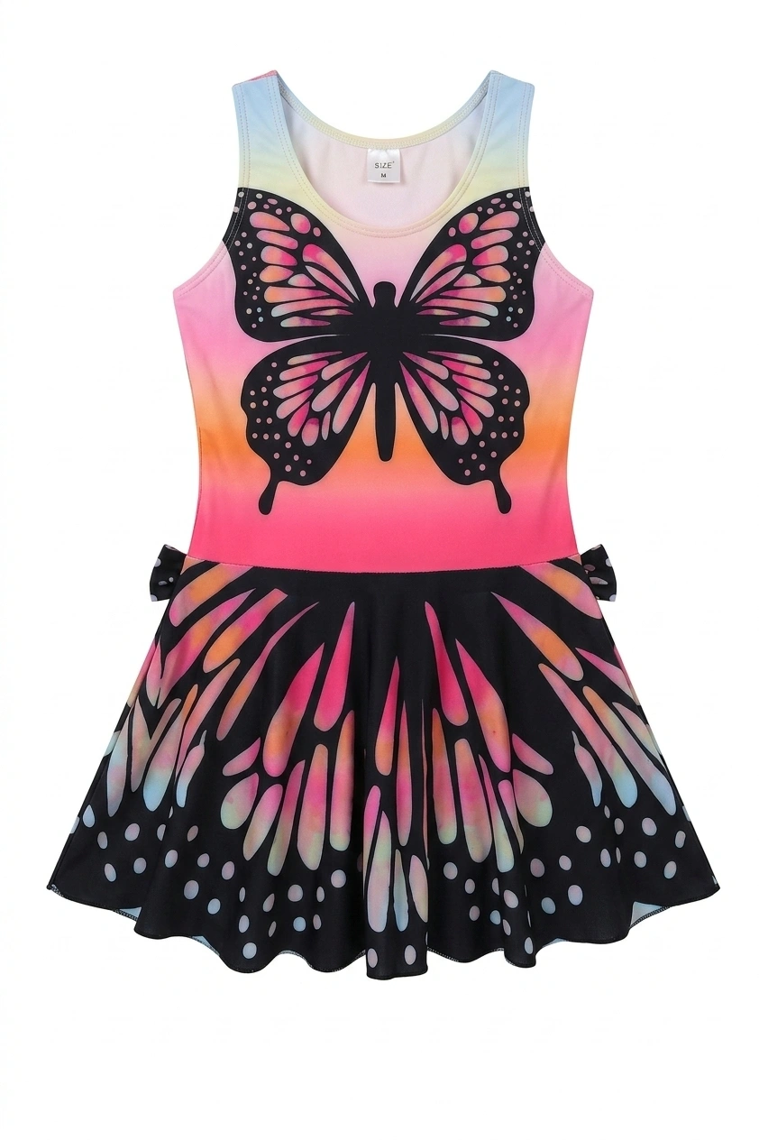 Girls Swimsuit Pink Butterfly | مايوه بناتي