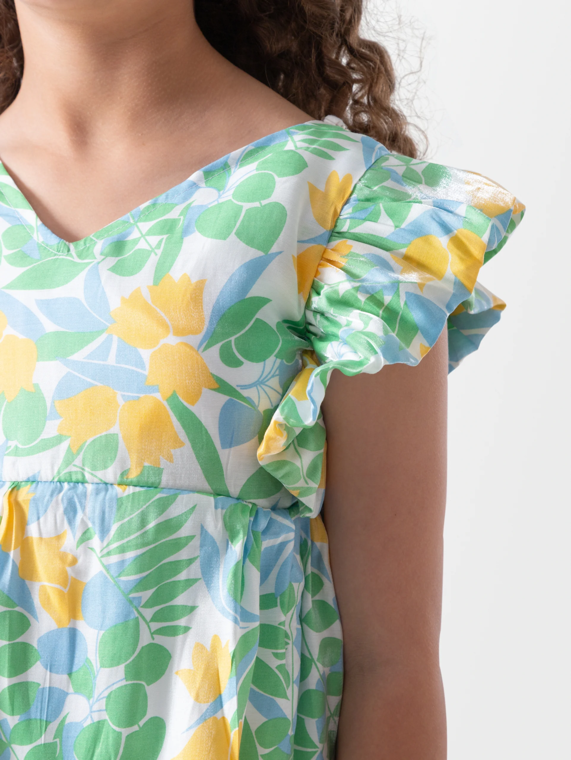 Dress Girls Floral Yellow | فستان بناتي - الصورة 2